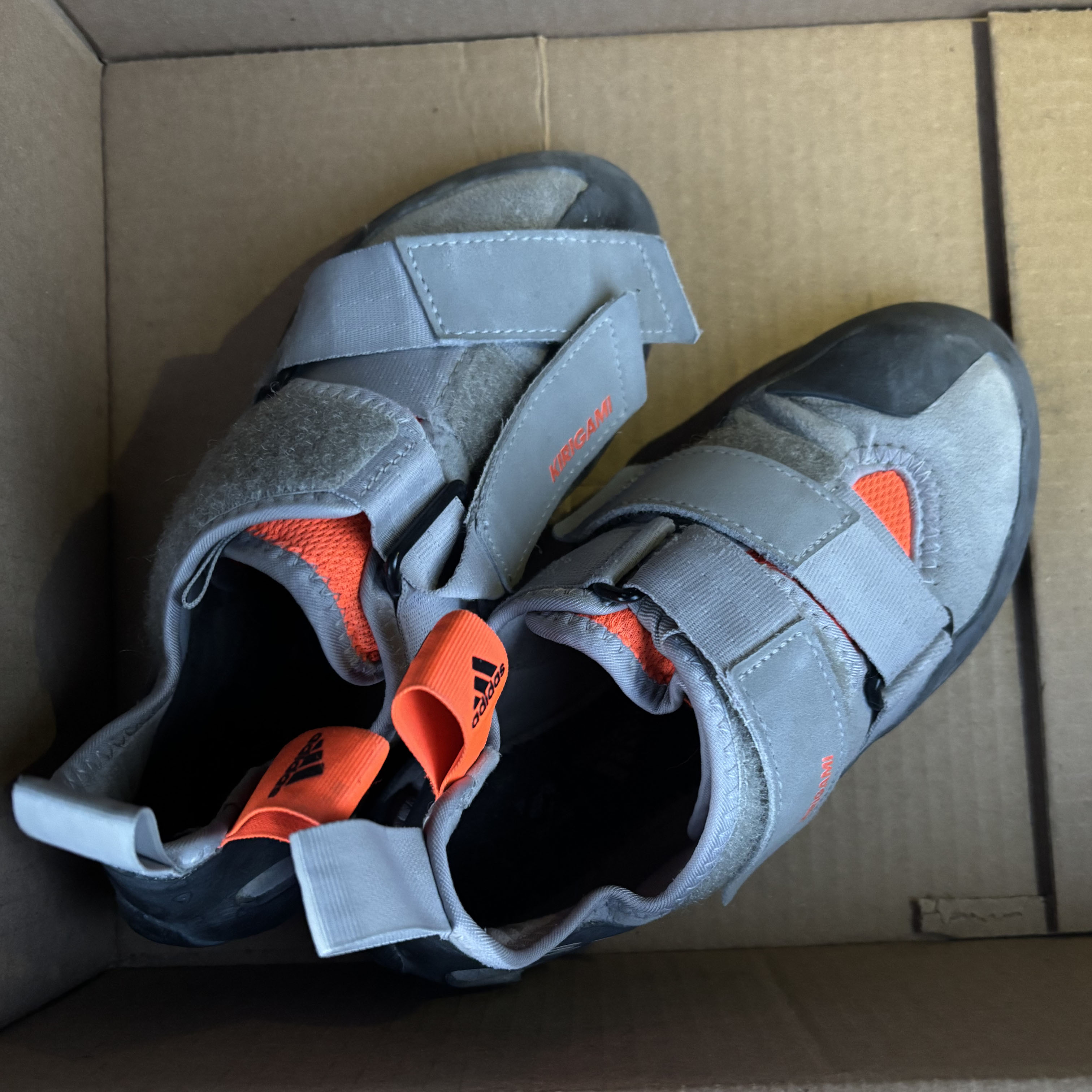 Worn out rock climbing shoes